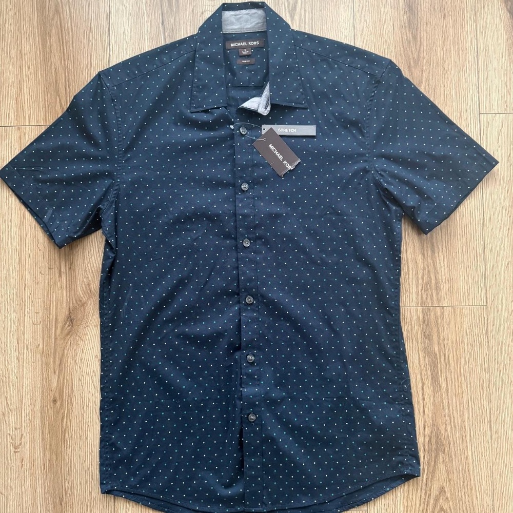 Michael Kors Men's Navy and Blue Shirt